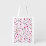 kawaii stripes pattern grocery bag