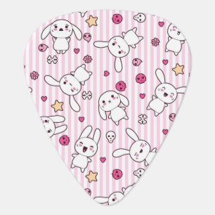 kawaii stripes pattern guitar pick