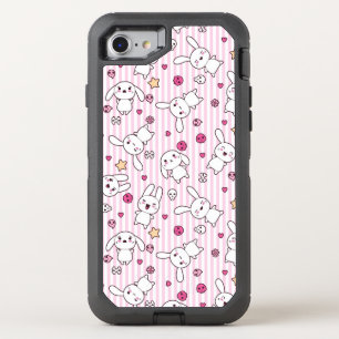 kawaii stripes pattern OtterBox defender iPhone SE/8/7 case