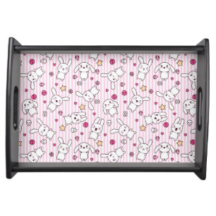 kawaii stripes pattern serving tray
