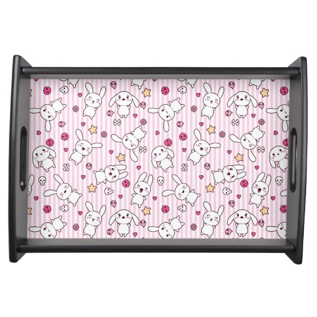 kawaii stripes pattern serving tray (Front)