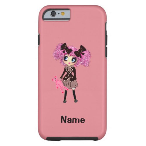 Kawaii Student Girl with PinkyP Tough iPhone 6 Case