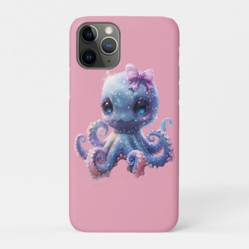 Kawaii Style Cute Octopus Graphic Design iPhone 11 Pro Case