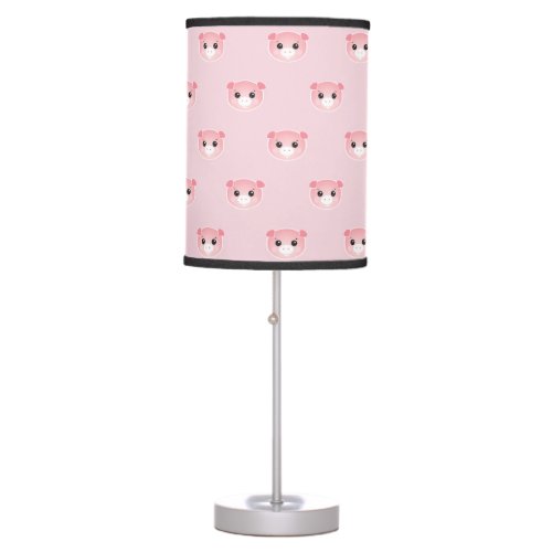 Kawaii Style Cute Pig illustration Nursery Table Lamp