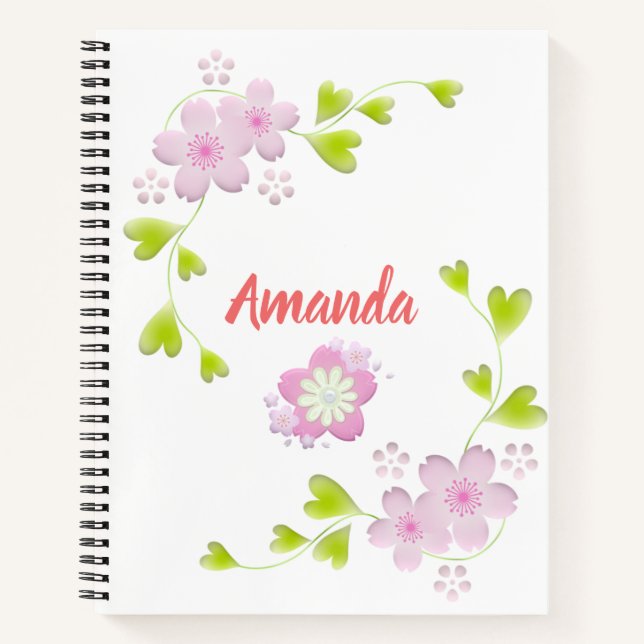 Kawaii Style Sakura Cherry Tree Blossom Notebook (Front)