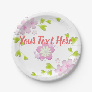 Kawaii Style Sakura Cherry Tree Blossom Paper Plates
