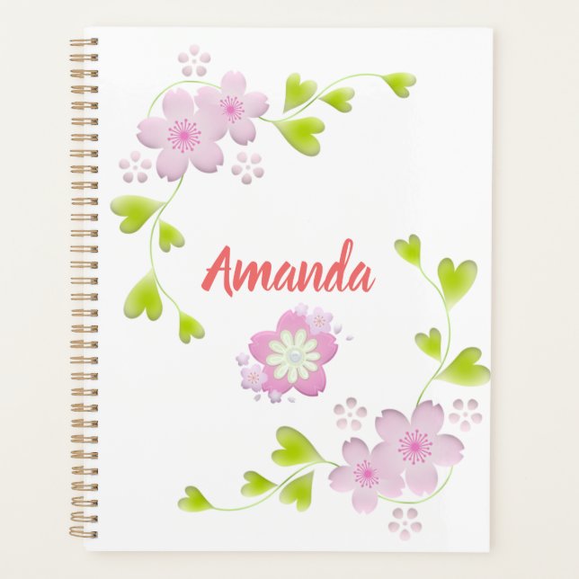 Kawaii Style Sakura Cherry Tree Blossom Planner (Front)
