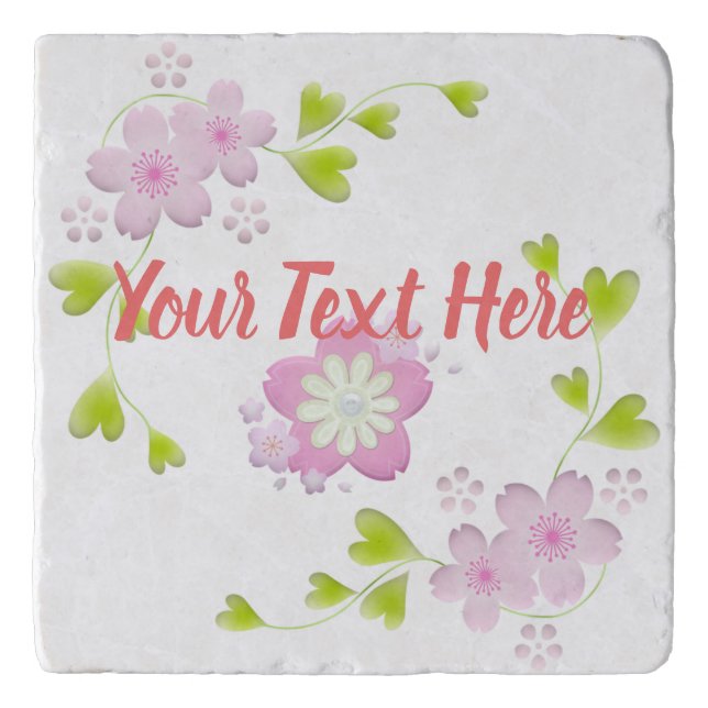 Kawaii Style Sakura Cherry Tree Blossom Trivet (Front)