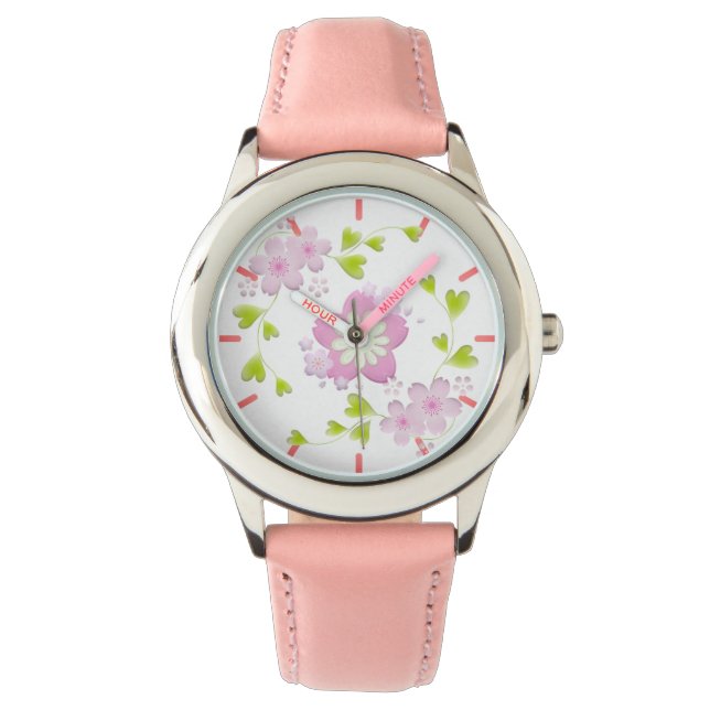 Kawaii Style Sakura Cherry Tree Blossom Watch (Front)