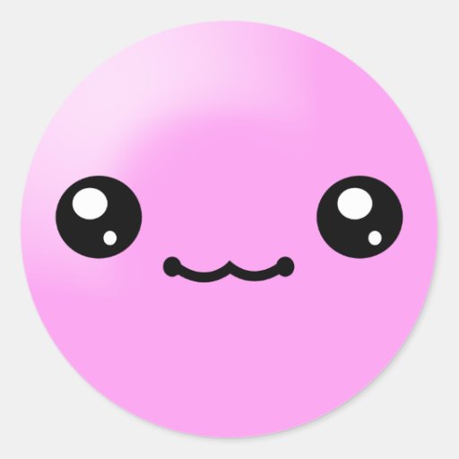 Kawaii Sugar Dots Bubble Gum Happy Face Sticker | Zazzle