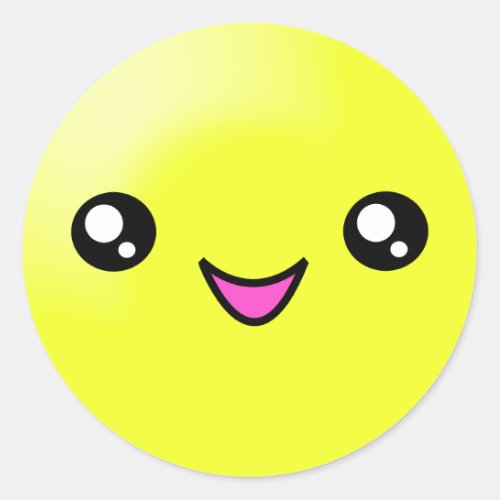 Kawaii Sugar Dots Lemon Happy Face Sticker