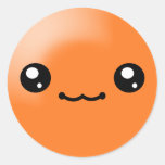 Kawaii Sugar Dots Orange Happy Face Sticker