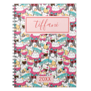 Kawaii Summer Cute Kitty Cats Notebook