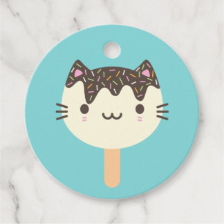 Kawaii Summer Ice Lolly Popsicle Cat Favor Tags