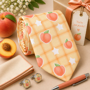 Kawaii Summer Peach Pattern Neck Tie