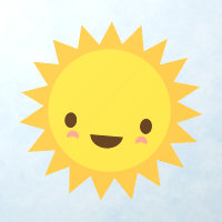 Kawaii sun cute cartoon nursery kids' room