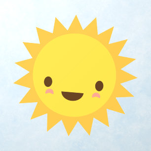 Kawaii sun cute cartoon nursery kids' room wall decal 
