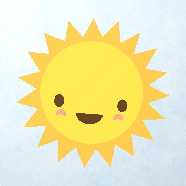 Kawaii sun cute cartoon nursery kids' room wall decal  (Insitu 1)