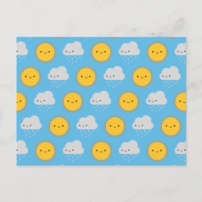 Kawaii Sun & Rain Postcard (Front)