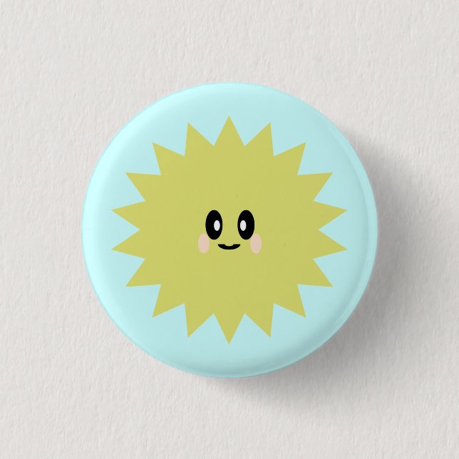 KAWAII SUN SUNSHINE CUTE HAPPY PIN BUTTON (Front)