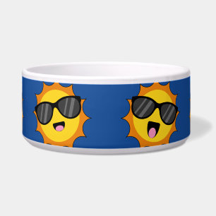 Kawaii Sun with Sunglasses Happy Emoji Faces Bowl