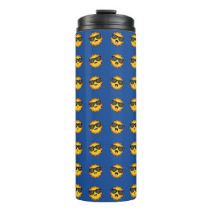 Kawaii Sun with Sunglasses Happy Emoji Faces Thermal Tumbler