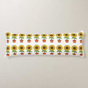 Kawaii Sunflower Plant in a Pot Body Pillow
