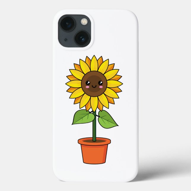 Kawaii Sunflower Plant in a Pot Case-Mate iPhone Case (Back)