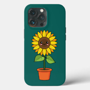 Kawaii Sunflower Plant in a Pot iPhone 13 Pro Case