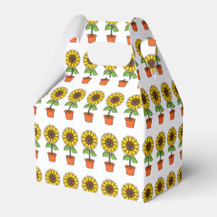 Kawaii Sunflower Plant in a Pot Favor Boxes