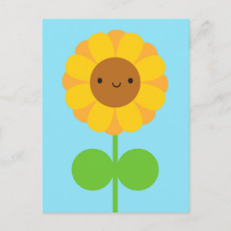 Kawaii Sunflower Postcard