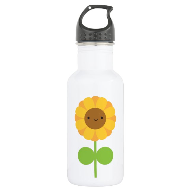 Kawaii Sunflower Stainless Steel Water Bottle (Front)