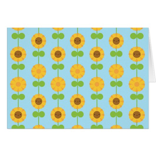 Kawaii Sunflowers Cards (Front Horizontal)