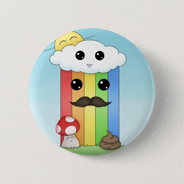 Kawaii Sunny Day Button (Front)