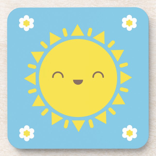 Kawaii Sunny Days Beverage Coaster (Front)