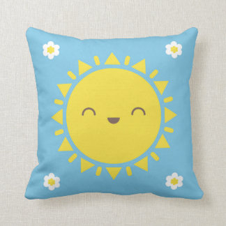Kawaii Sunny Days Reversible Throw Pillow