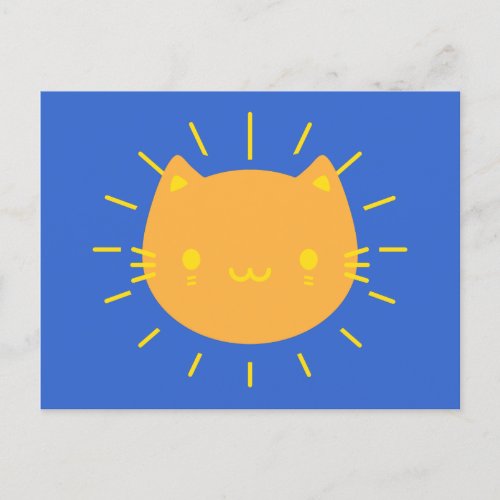 Kawaii Sunshine Cat Postcard