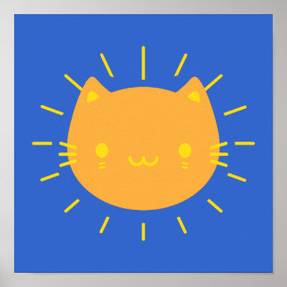 Kawaii Sunshine Cat Poster