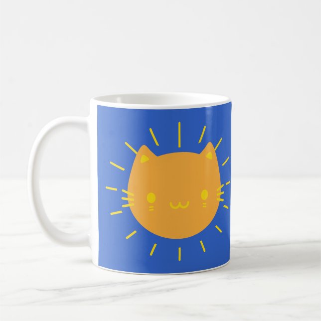 Kawaii Sunshine Cats Coffee Mug (Left)