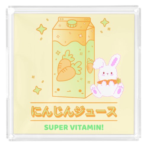 KAWAII SUPER VITAMIN CARROT JUICE RABBIT ACRYLIC TRAY