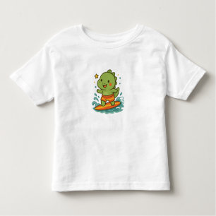 Kawaii Surfing Dinosaur for Kids T-Shirt 🦖🏄♂️✨