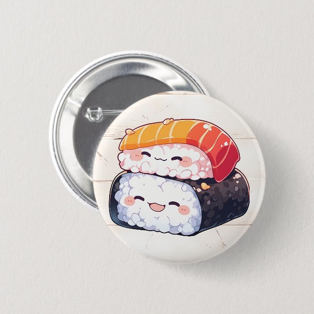 Kawaii sushi #1 button (Front & Back)