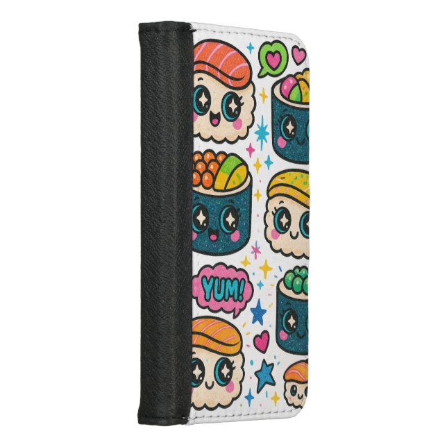 Kawaii Sushi 90s Glitter Pen Wallet Phone Case (Right)