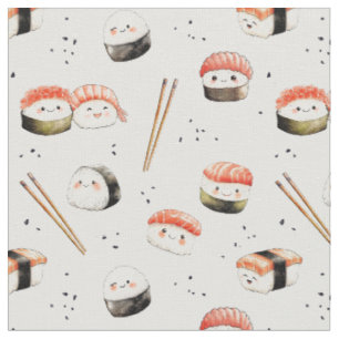 Kawaii Sushi asian Japanese food  Fabric