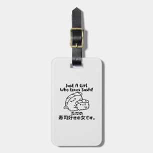 Kawaii Sushi Cartoon Minimal Luggage Tag