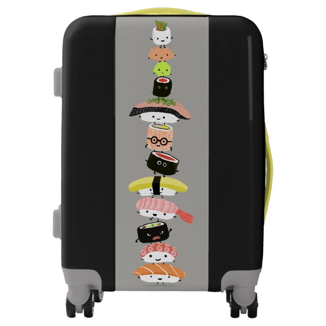 Kawaii Sushi Characters Funny Food Friends Luggage (Front)