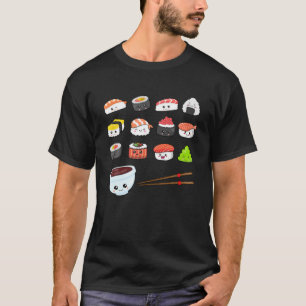 Kawaii Sushi Cute Happy Funny Sushi Japanese Anime T-Shirt