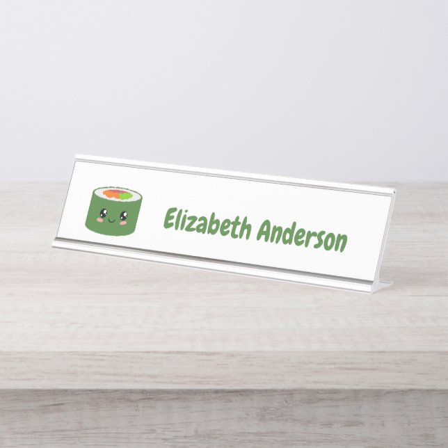 Kawaii Sushi Desk Name Plate (Front)