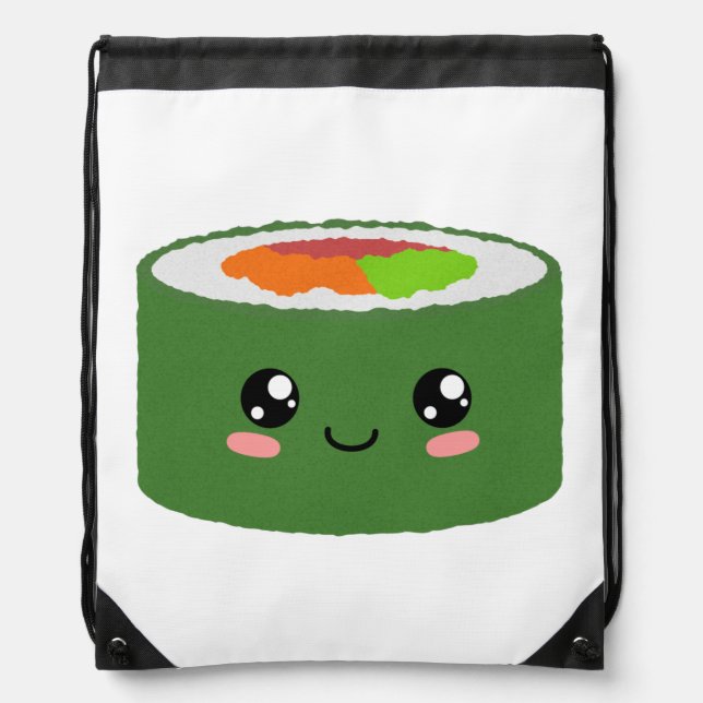 Kawaii Sushi Drawstring Bag (Front)