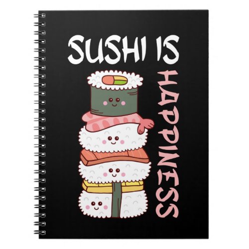 Kawaii Sushi Happy Anime Cute Japanese Food Notebook